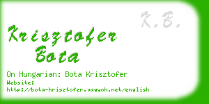 krisztofer bota business card